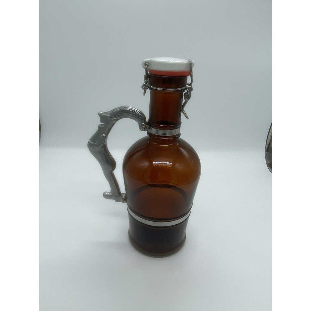 North by Northwest Glass Beer Growler Brewery Muster Geschutzt 2 Liter Brown